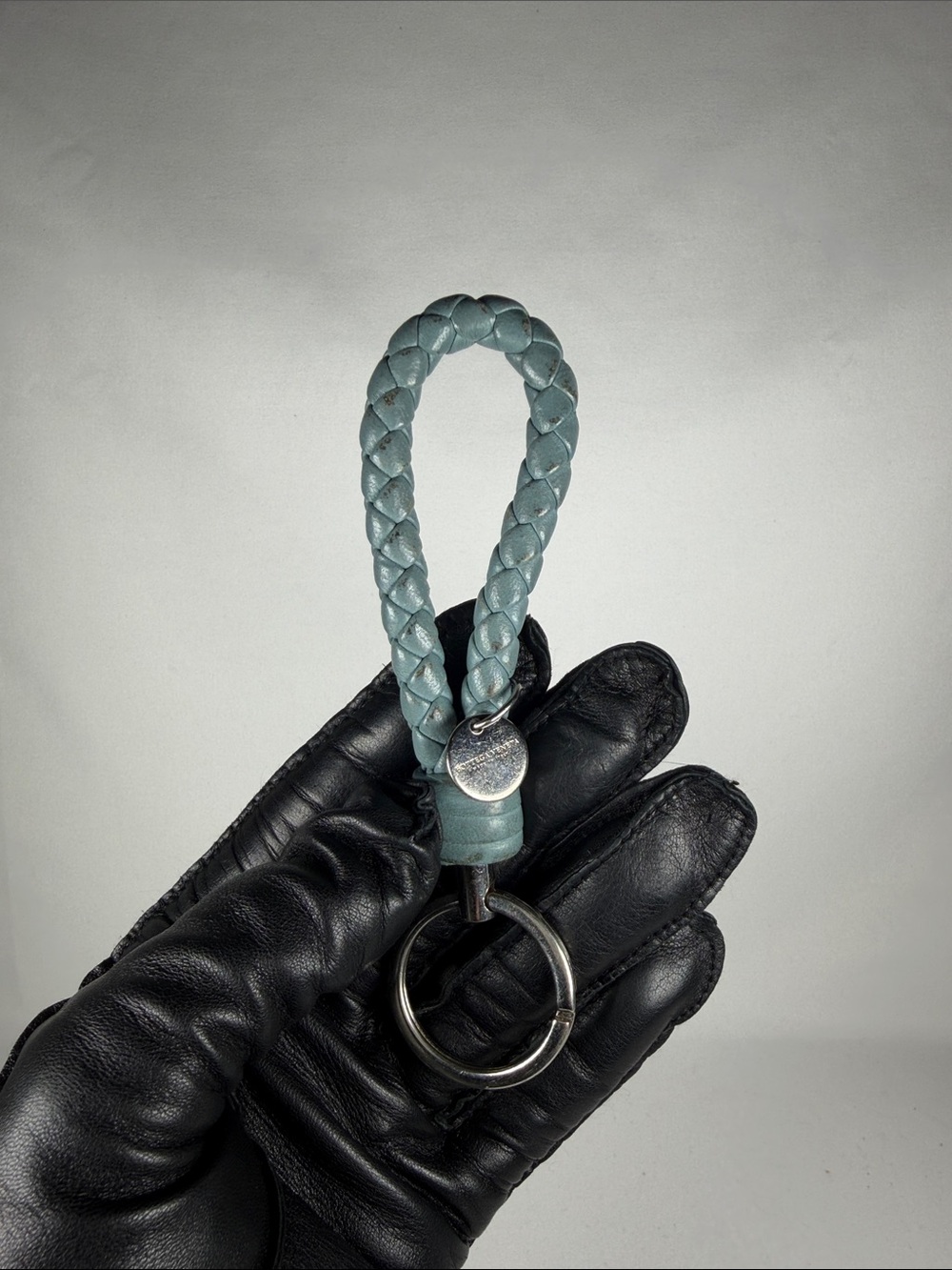 Authentic Bottega Veneta Braided Leather Loop Key Ring